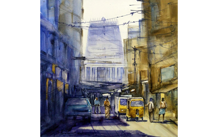 SP0034
Madras - a reflection - 34 
Watercolour on paper
11.8 x 11.8 inches
2020
Available